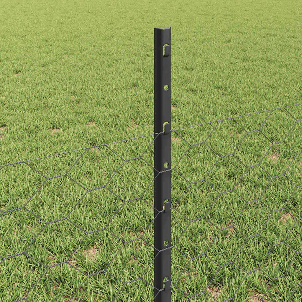 Welded Wire Fence 100 x 0.5 m (W x H) PVC-Coated Steel Grey