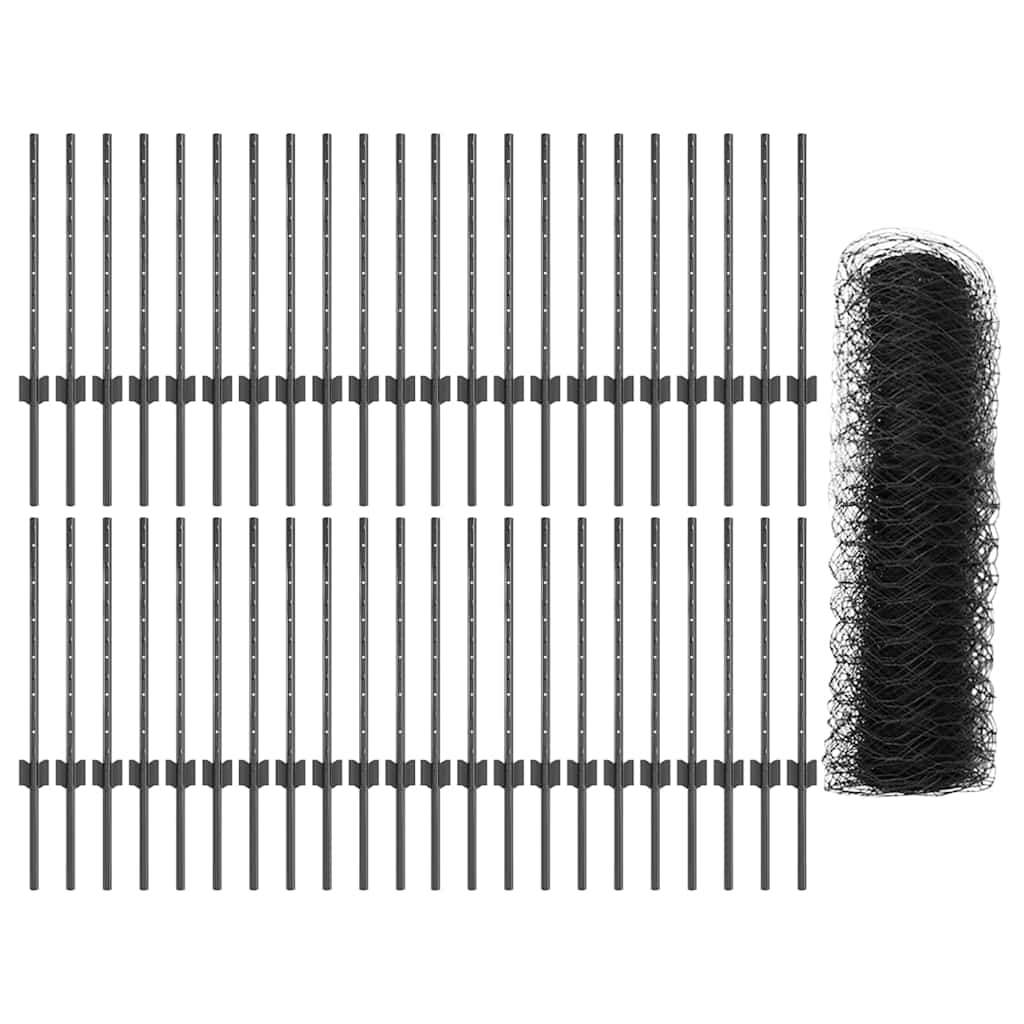Fence with Post Grey