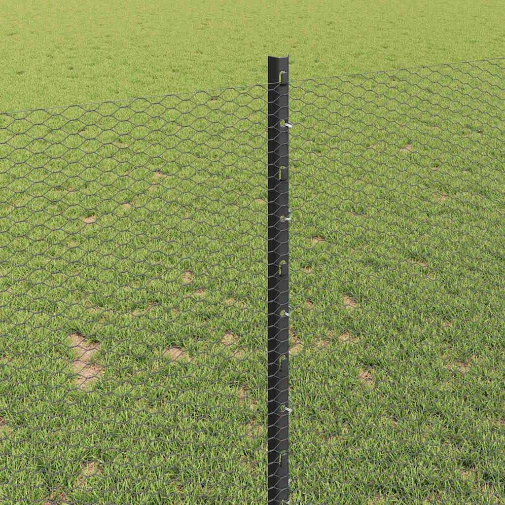 Welded Wire Fence 100 x 1 m (W x H) PVC-Coated Steel Grey Mesh