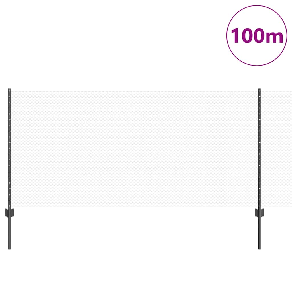 Welded Wire Fence 100 x 1 m (W x H) PVC-Coated Steel Grey Mesh