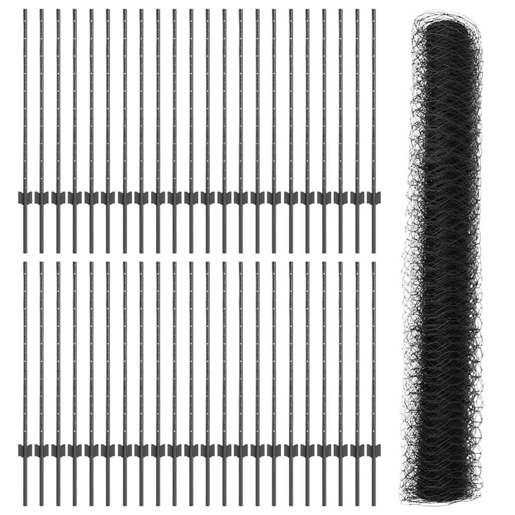 Fence with Post Grey
