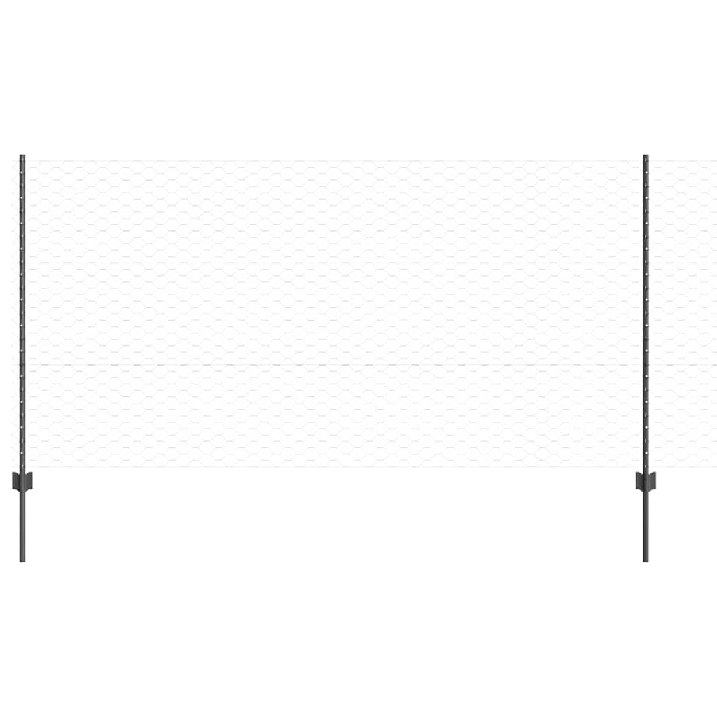 Welded Wire Fence 100 x 1.2 m (W x H) PVC-Coated Steel Grey
