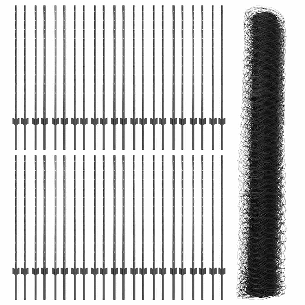 Welded Wire Fence 100 x 1.2 m (W x H) PVC-Coated Steel Grey