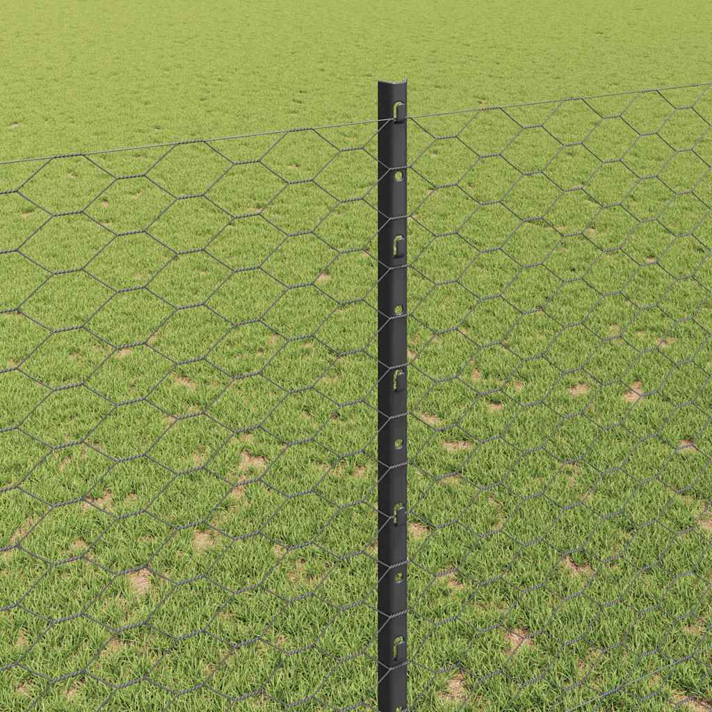 Welded Wire Fence 100 x 1.5 m (W x H) PVC-Coated Steel Grey