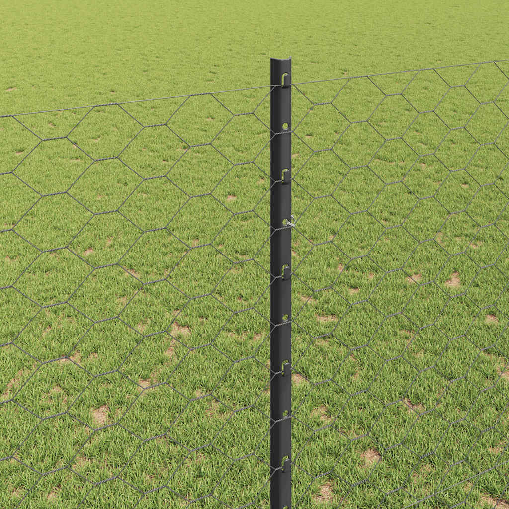 Welded Wire Fence 100 x 1.5 m (W x H) PVC-Coated Steel Grey