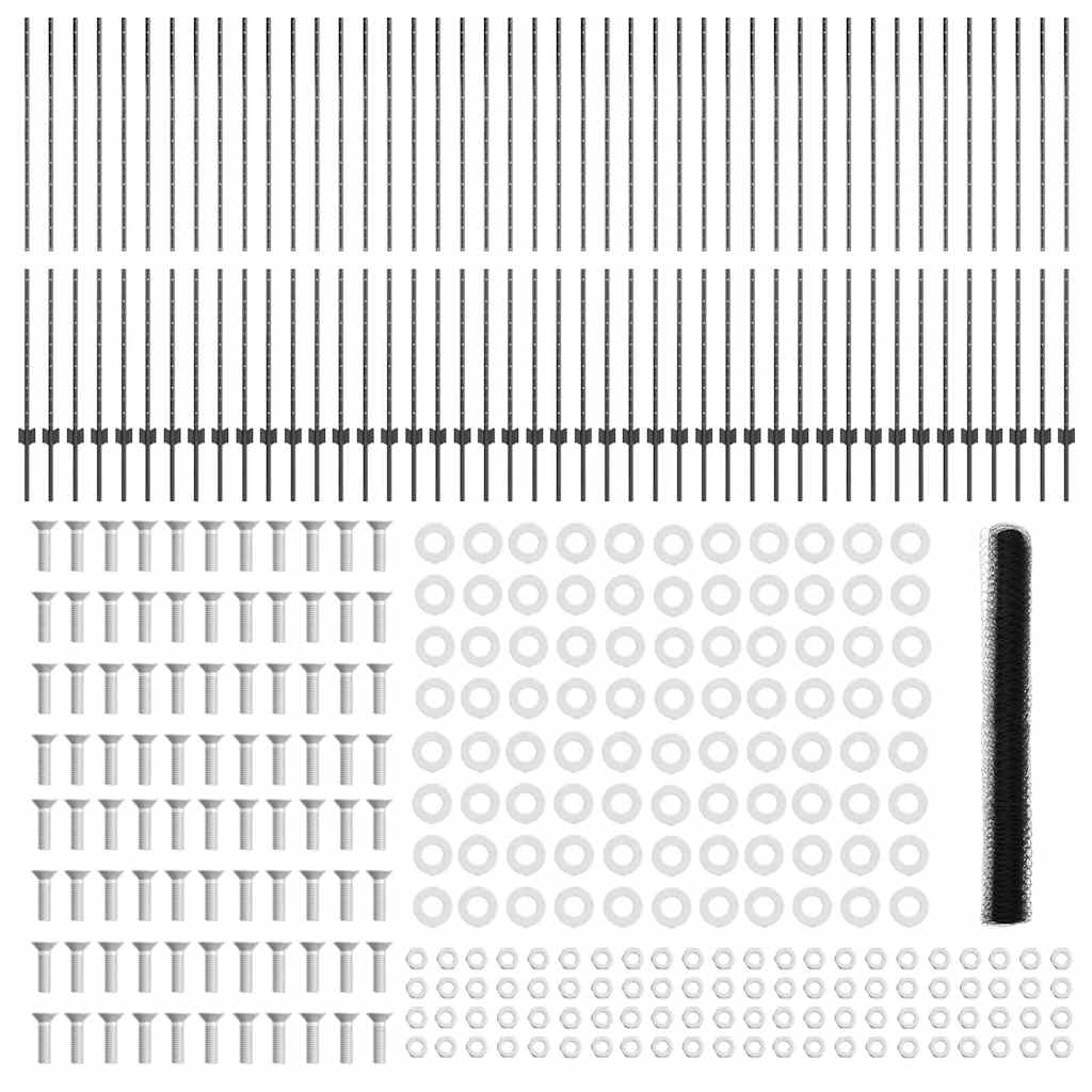 Welded Wire Fence 100 x 1.5 m (W x H) PVC-Coated Steel Grey