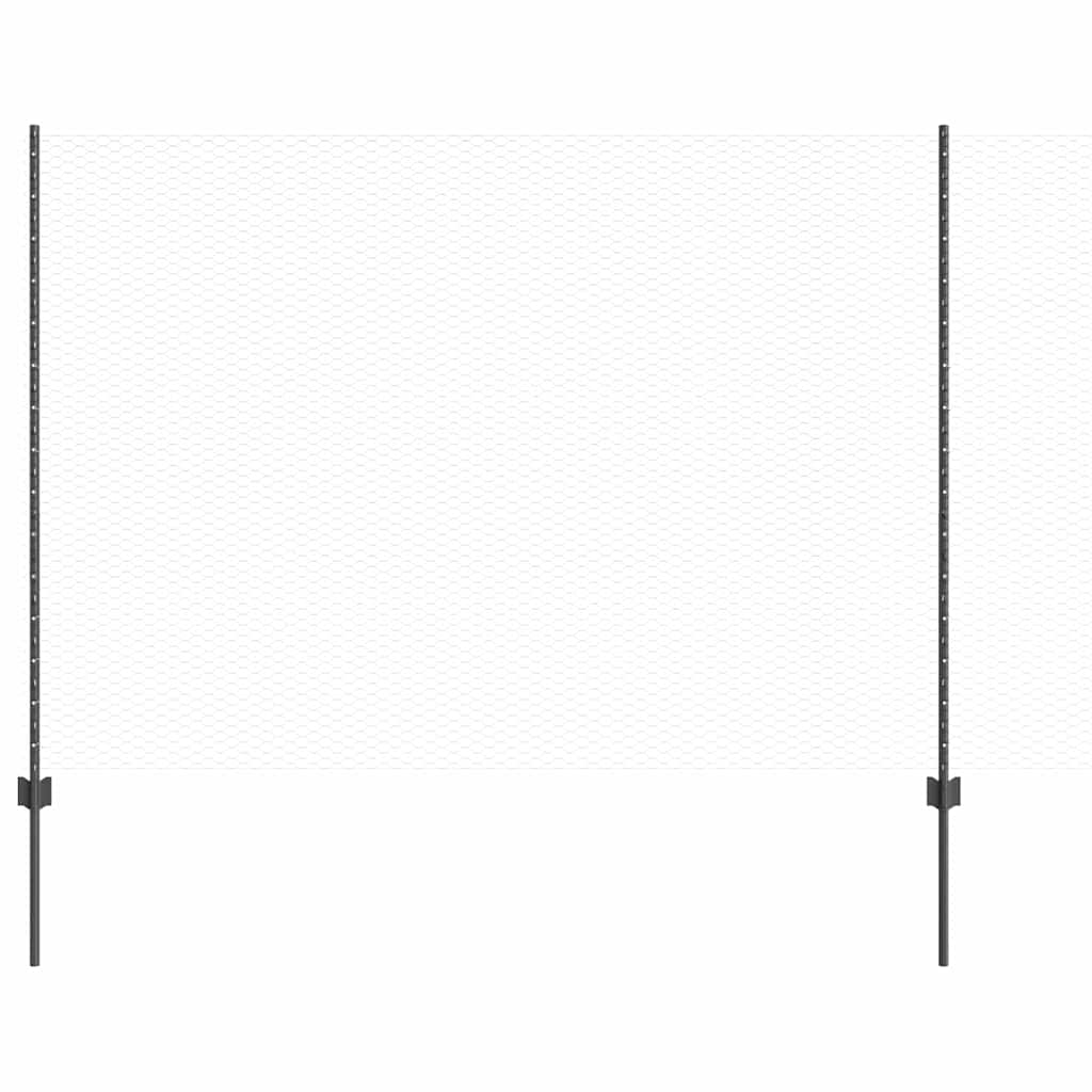 Welded Wire Fence 100 x 1.6 m (W x H) PVC-Coated Steel Grey