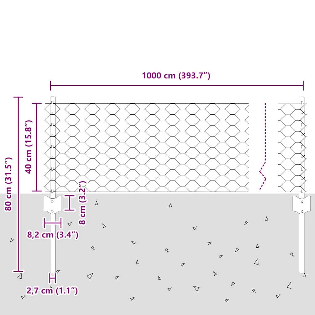 Fence with Post Silver