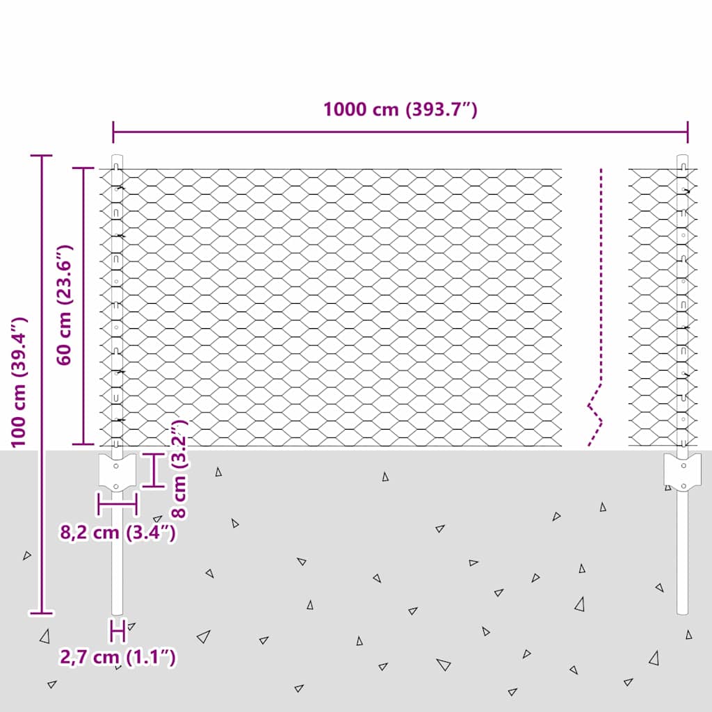 Fence with Post Silver