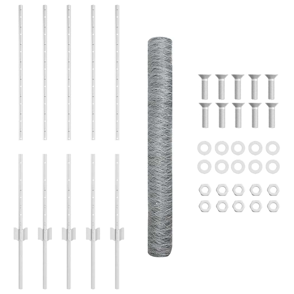 Welded Wire Fence 10 x 1 m (W x H) Hot-Dip Galvanised Steel