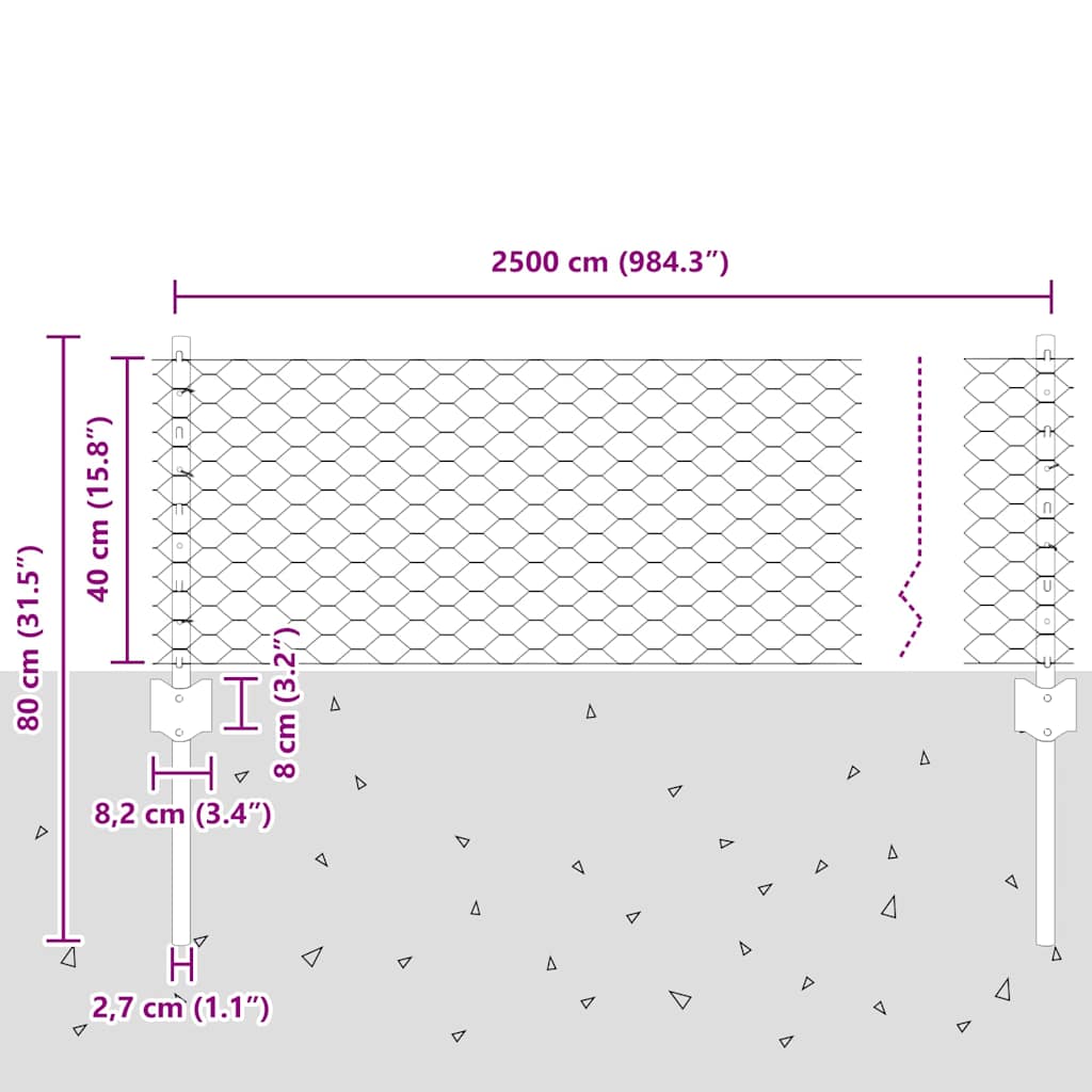 Fence with Post Silver