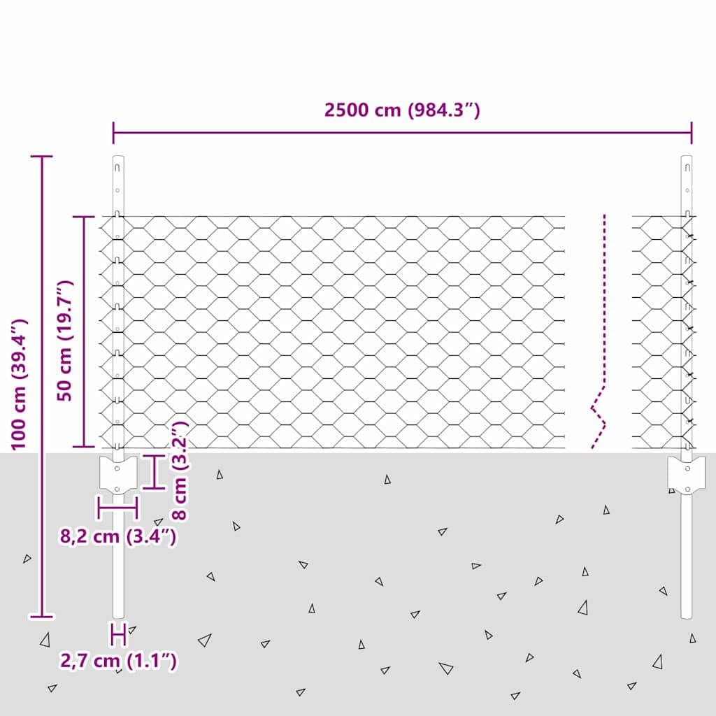 Fence with Post Silver