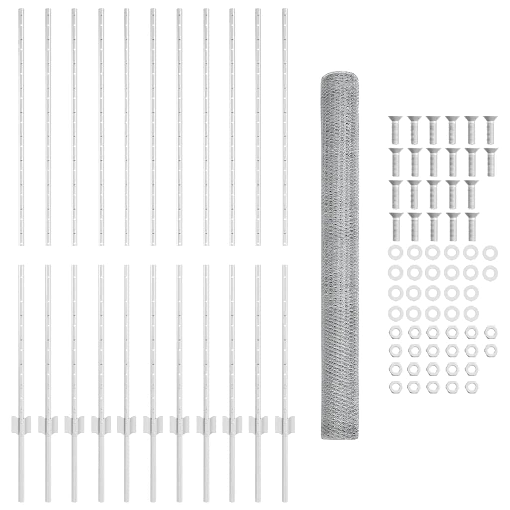 Welded Wire Fence 25 x 1.4 m (W x H) Hot-Dip Galvanised Steel