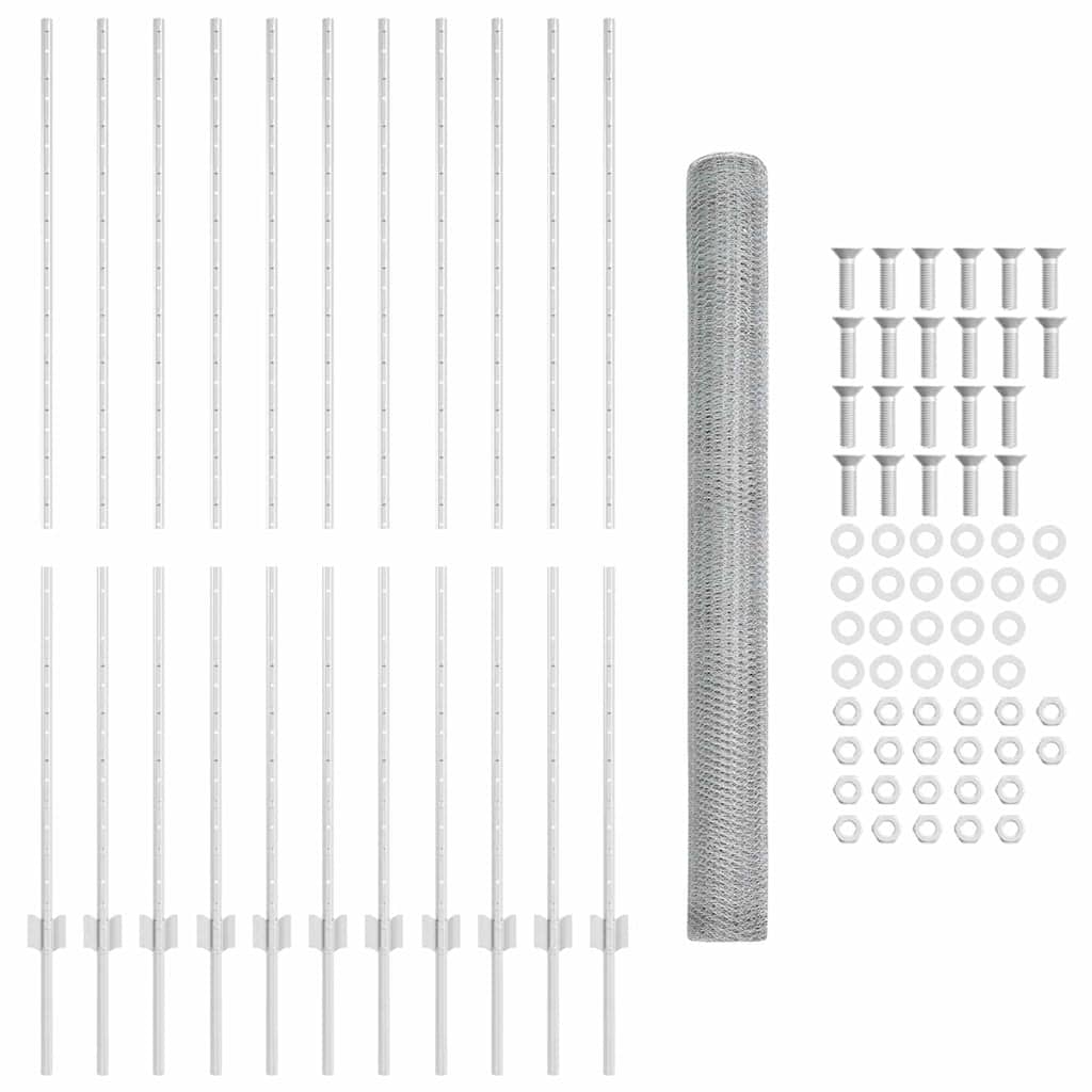 Welded Wire Fence 25 x 1.5 m (W x H) Hot-Dip Galvanised Steel