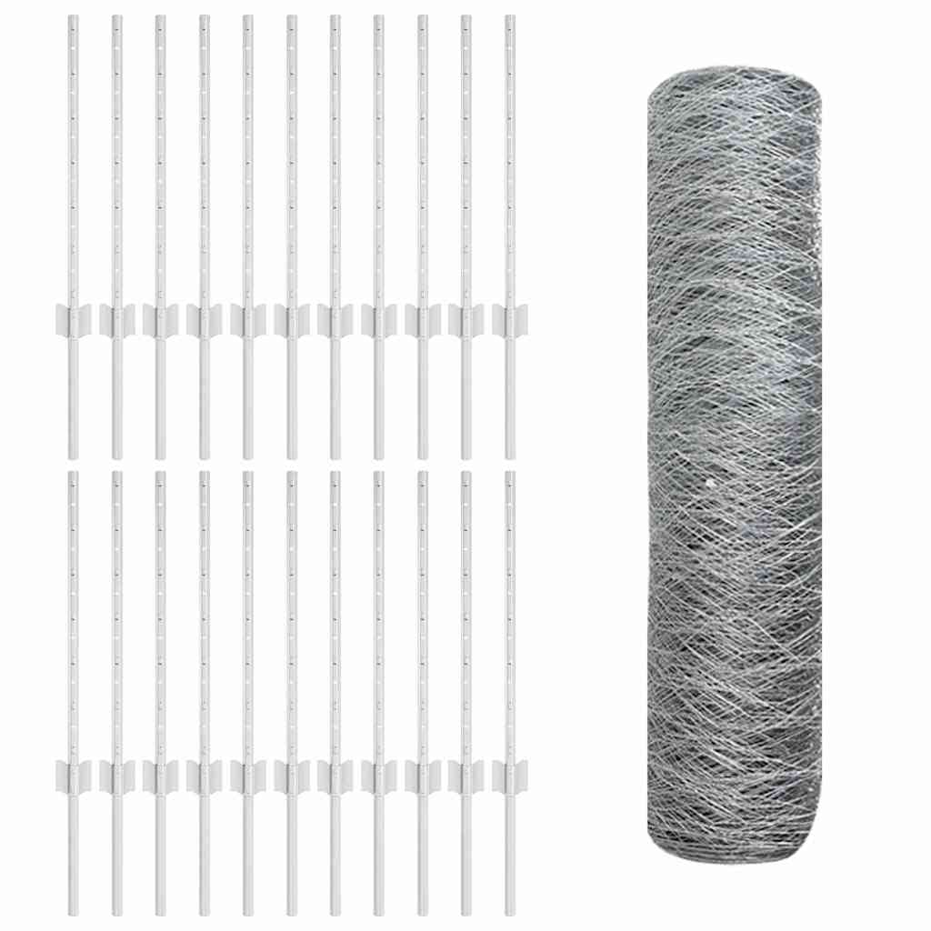 Welded Wire Fence 50 x 0.5 m (W x H) Hot-Dip Galvanised Steel