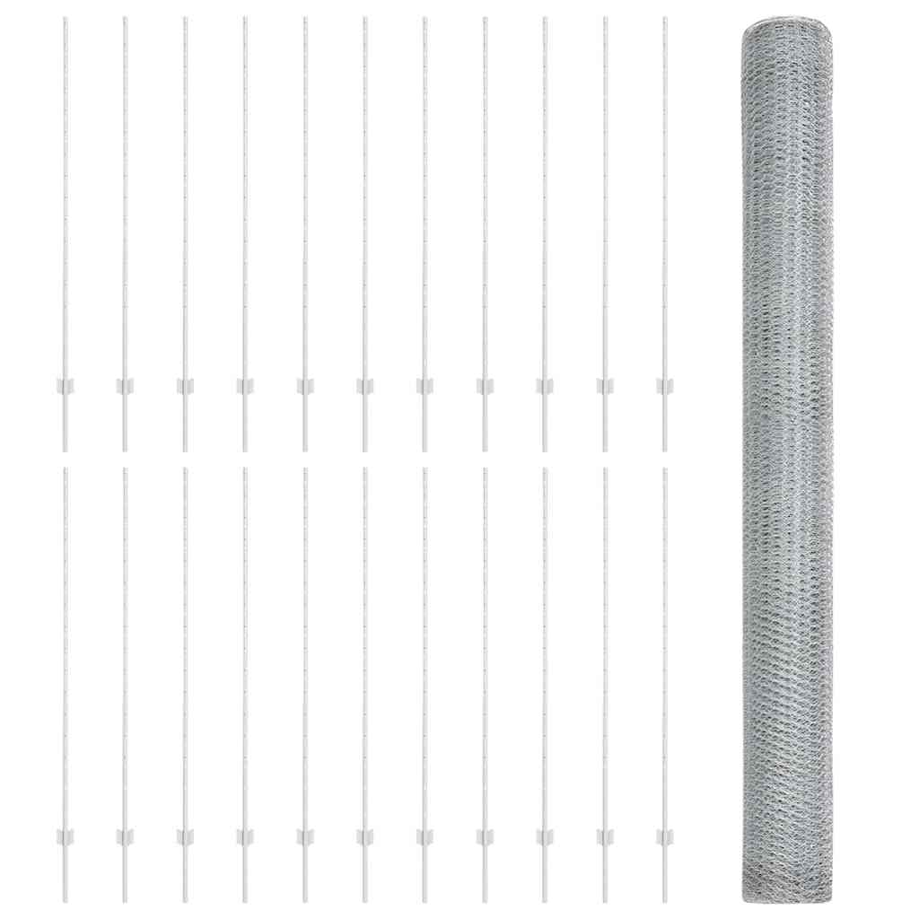 Welded Wire Fence 50 x 1.6 m (W x H) Hot-Dip Galvanised Steel