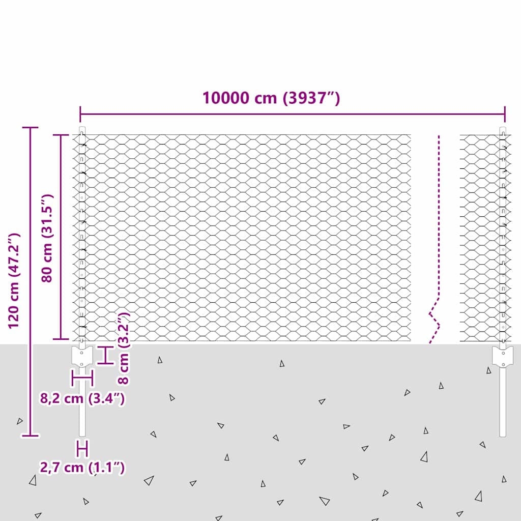 Fence with Post Silver