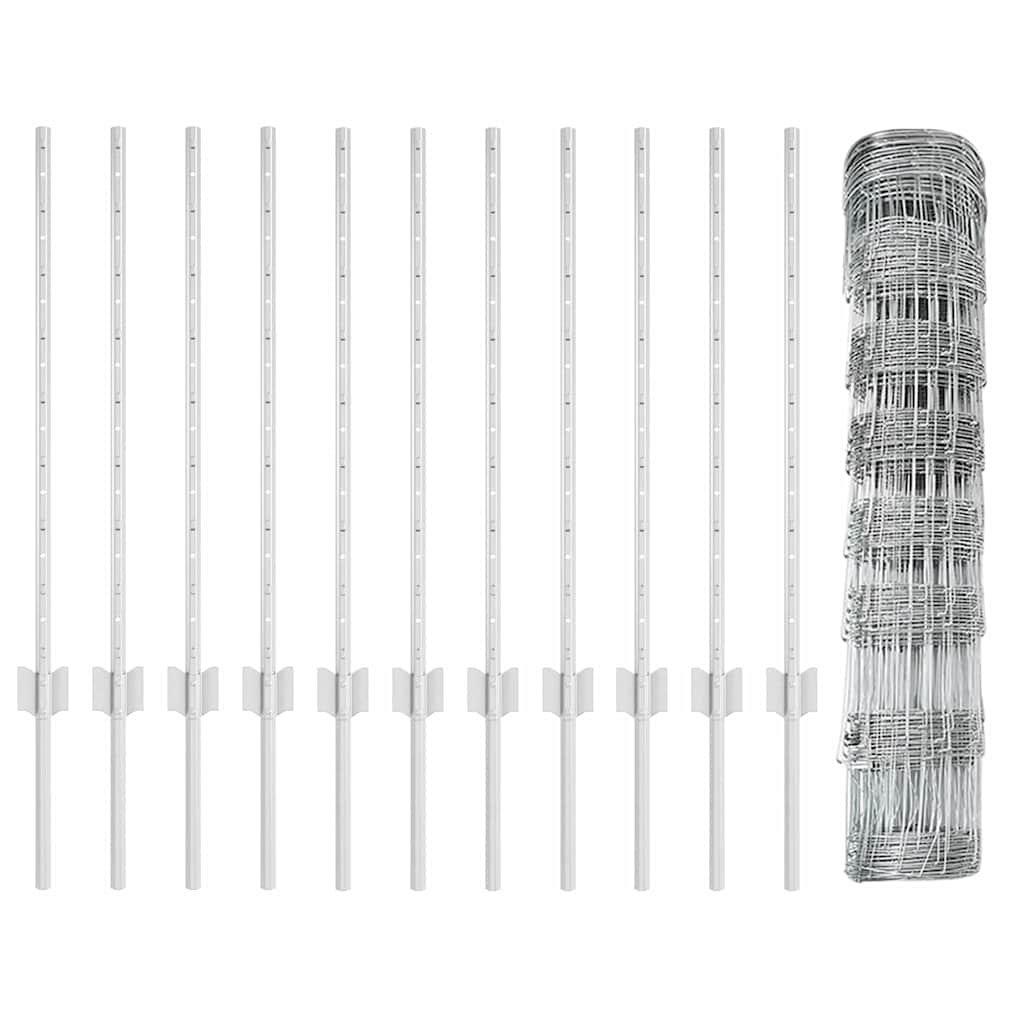 Wild Fence with Posts 25 x 0.8 m (W x H)