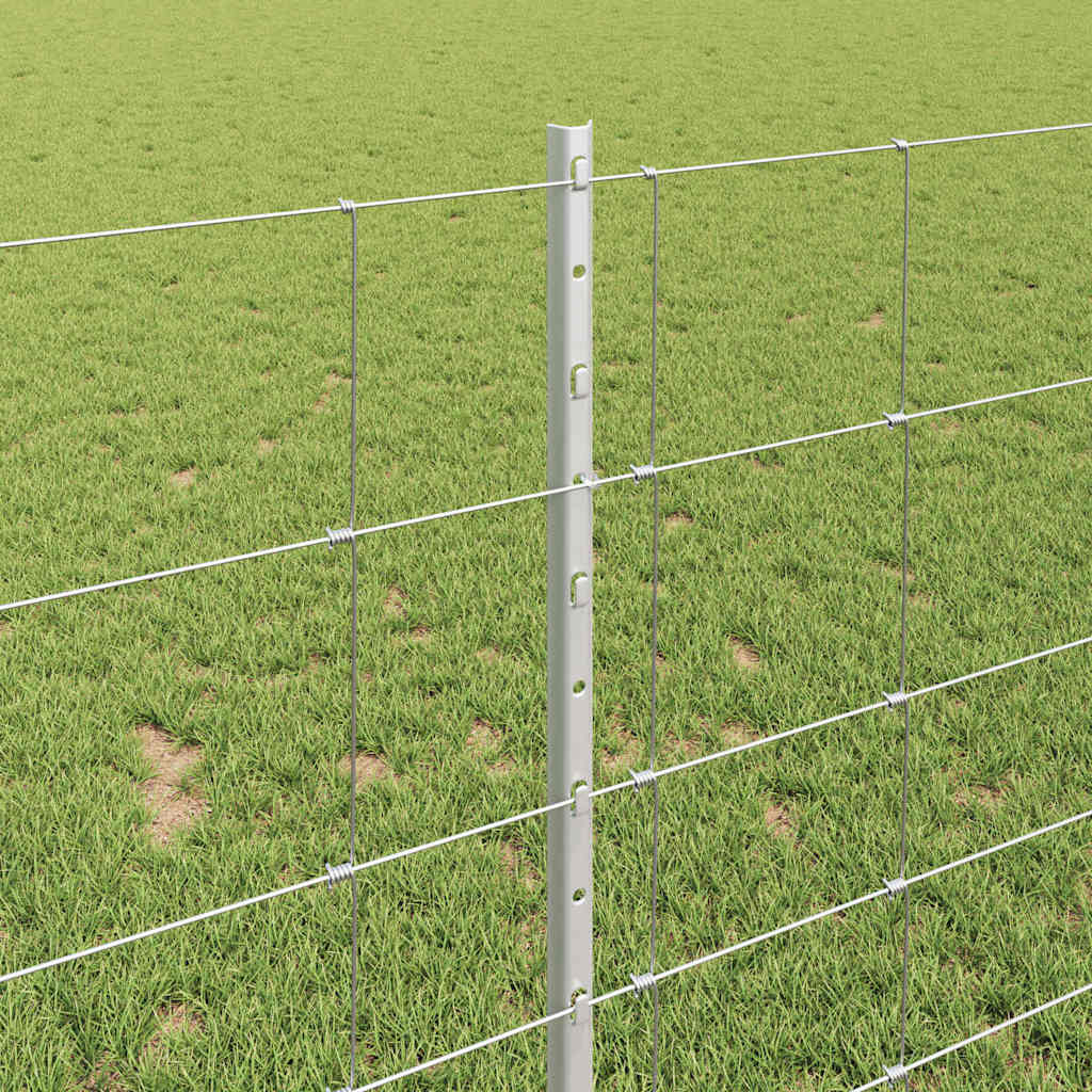 Wild Fence with Posts 25 x 1 m (W x H) Hot-Dip Galvanised Steel
