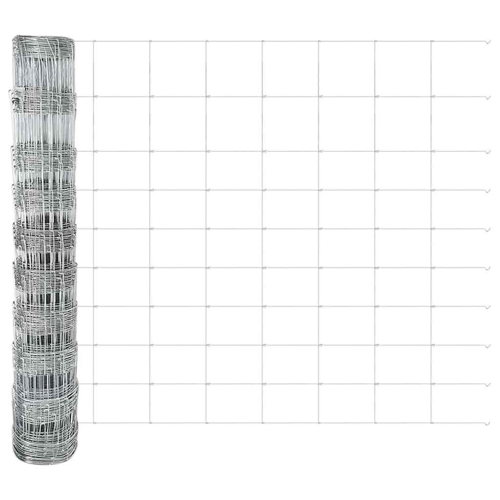 Wild Fence with Posts 25 x 1 m (W x H) Hot-Dip Galvanised Steel