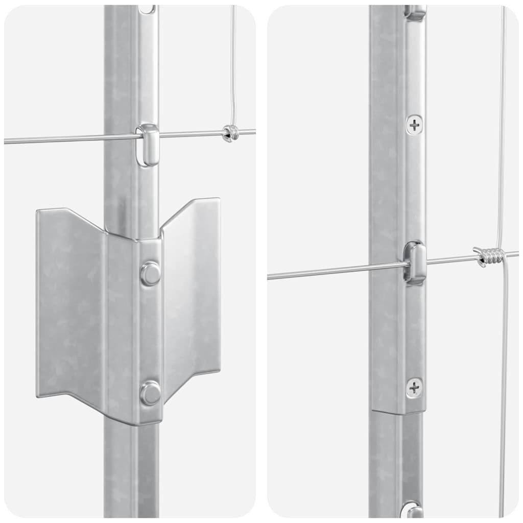 Wild Fence with Posts 25 x 1 m (W x H) Hot-Dip Galvanised Steel