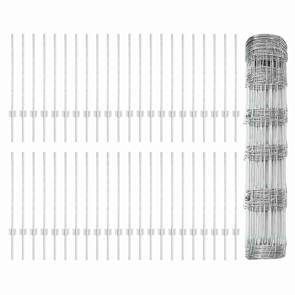 Wild Fence with Posts 100 x 0.8 m (W x H)