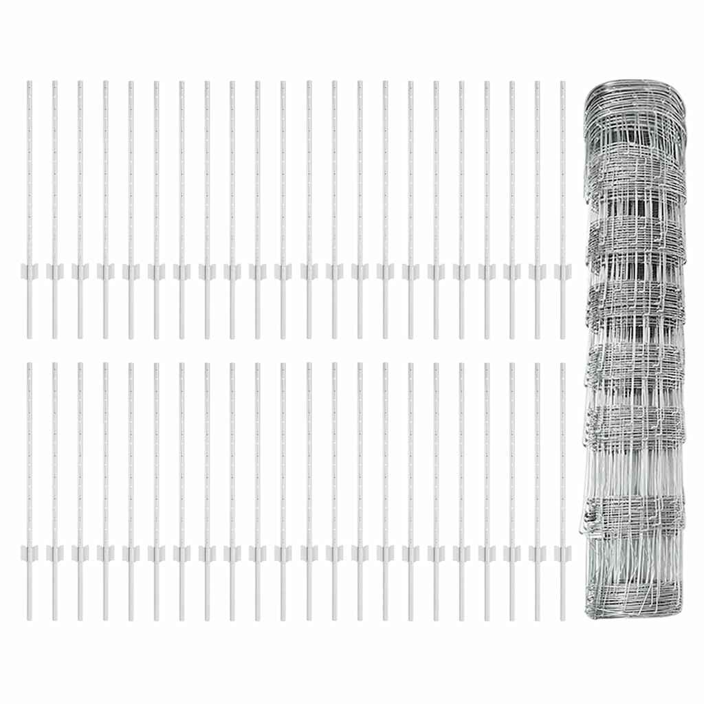 Wild Fence with Posts 100 x 0.8 m (W x H)