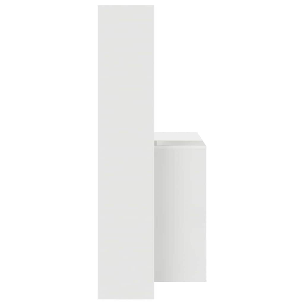 Desk White Engineered Wood 138.5 x 55 x 143 cm