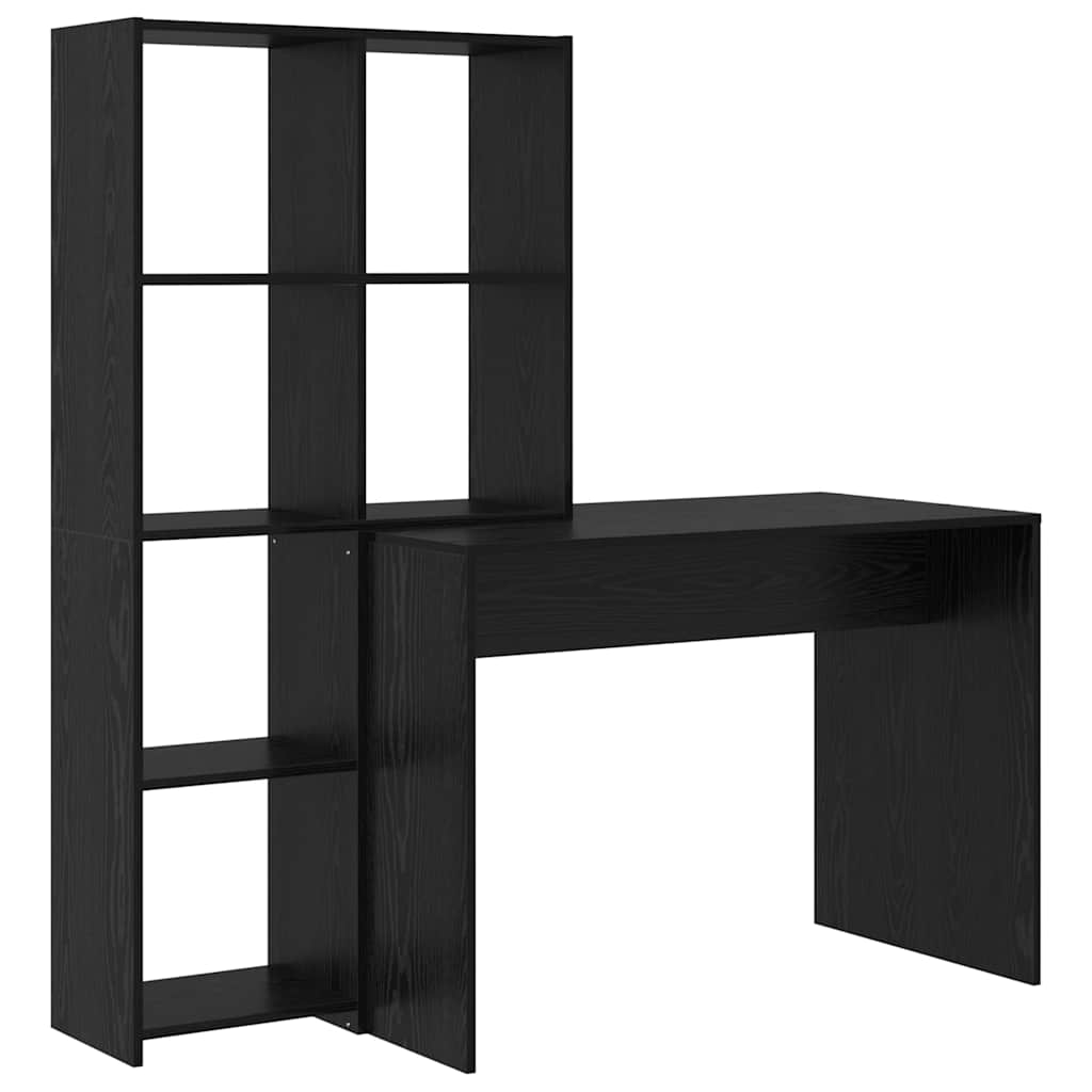 Desk Black Oak Engineered Wood 138.5 x 55 x 143 cm
