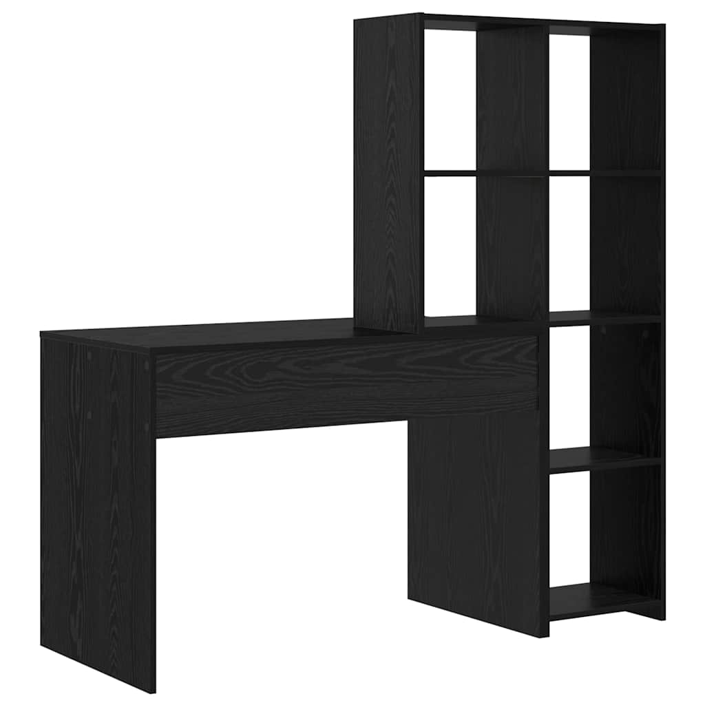 Desk Black Oak Engineered Wood 138.5 x 55 x 143 cm