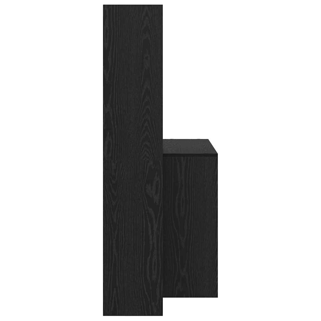 Desk with Shelf Black Oak 138.5 x 55 x 143 cm Engineered Wood