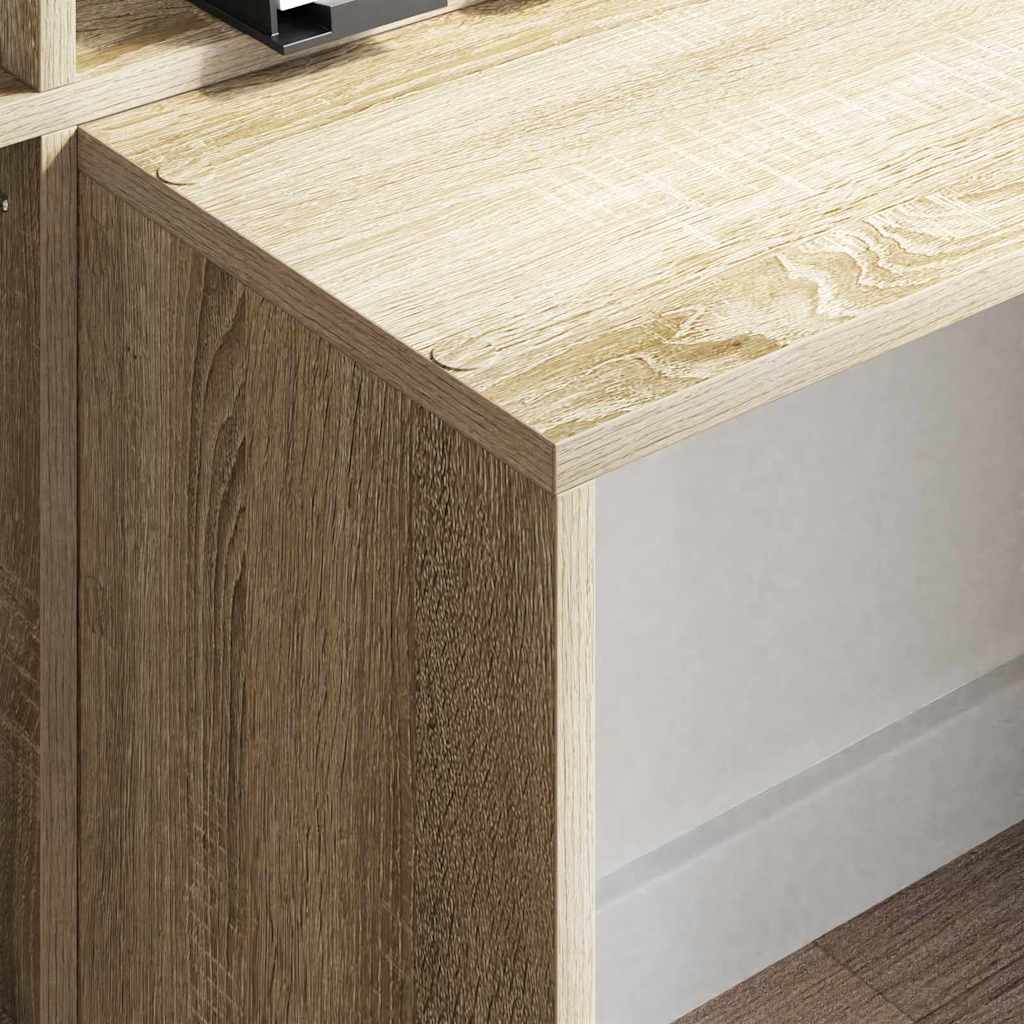 Desk Sonoma Oak Engineered Wood 138.5 x 55 x 143 cm