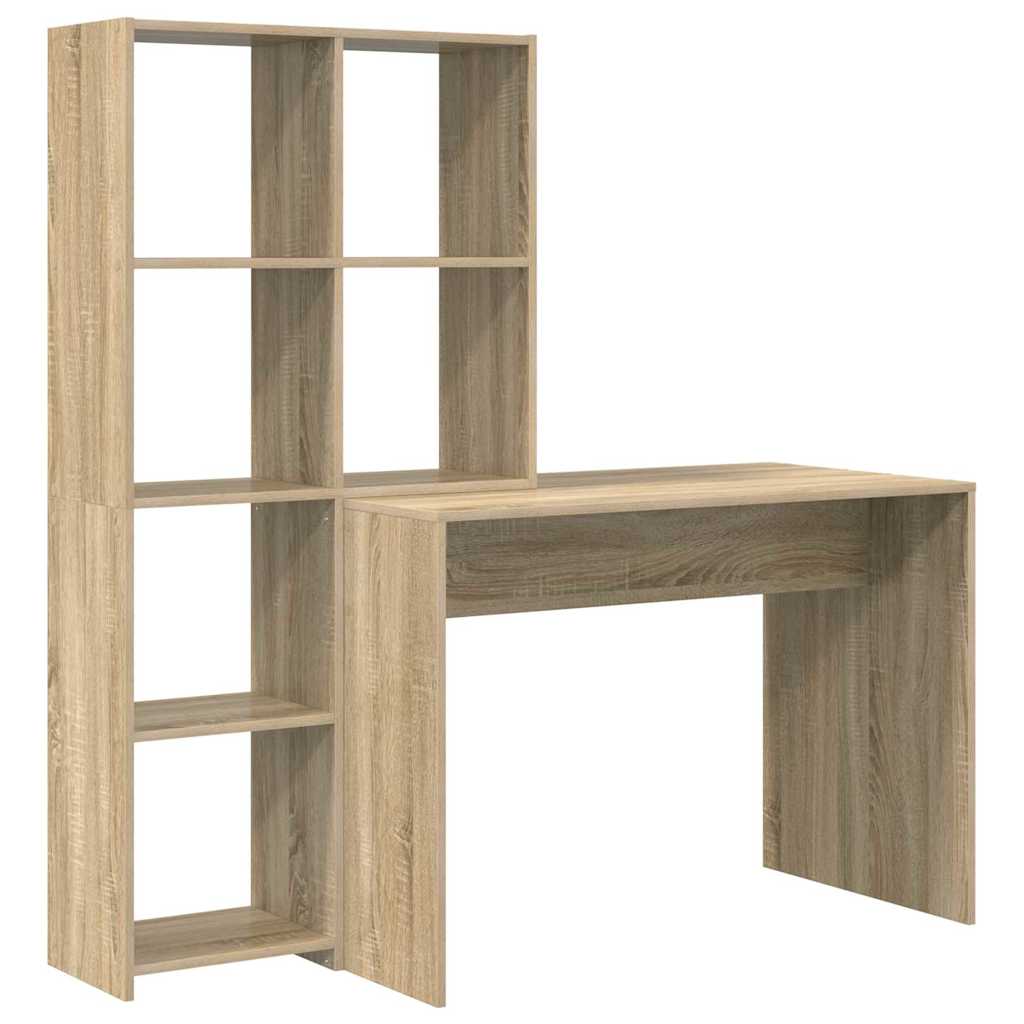 Desk Sonoma Oak Engineered Wood 138.5 x 55 x 143 cm