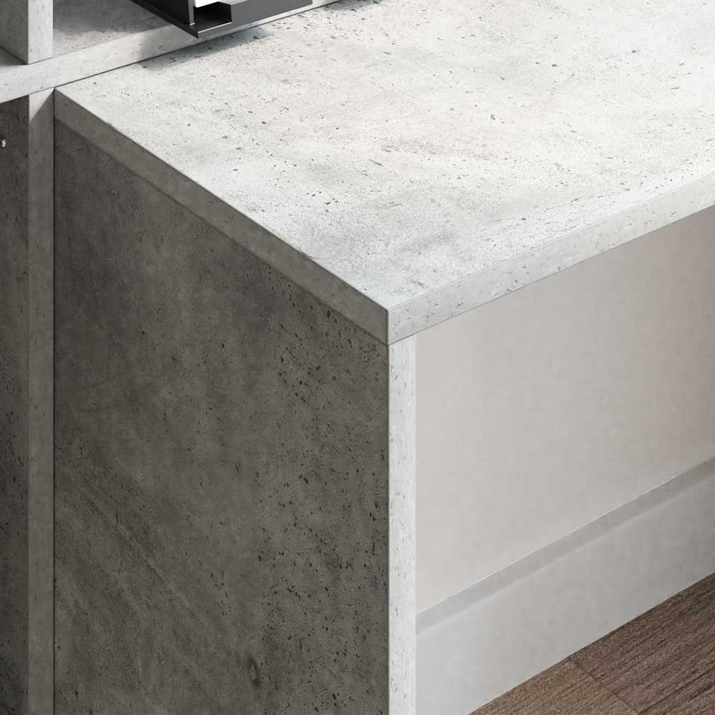 Desk Concrete Grey Engineered Wood 138.5 x 55 x 143 cm