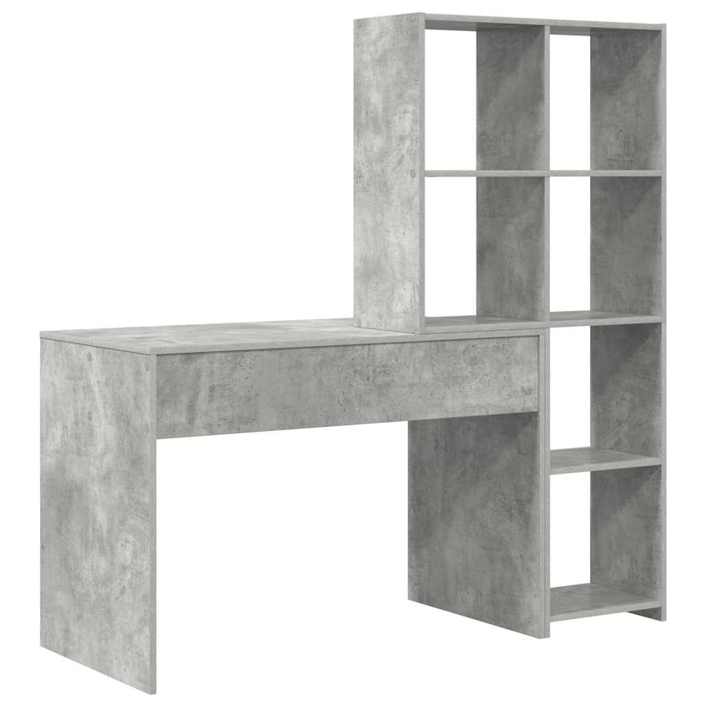 Desk Concrete Grey Engineered Wood 138.5 x 55 x 143 cm