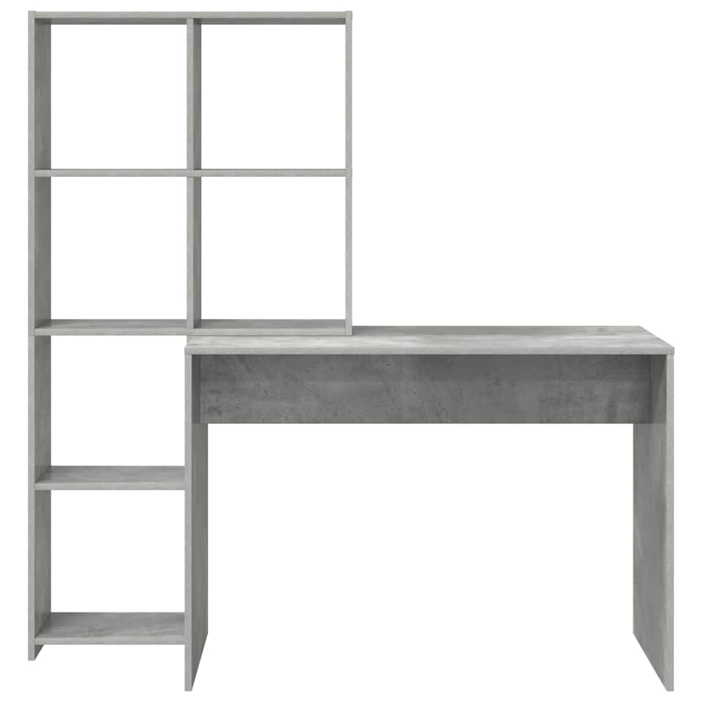 Desk Concrete Grey Engineered Wood 138.5 x 55 x 143 cm