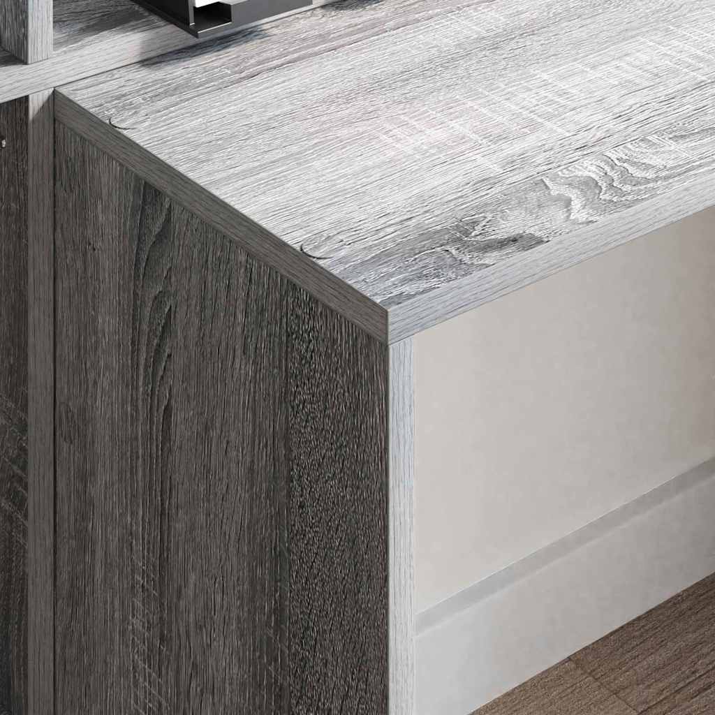 Desk Grey Sonoma Engineered Wood 138.5 x 55 x 143 cm