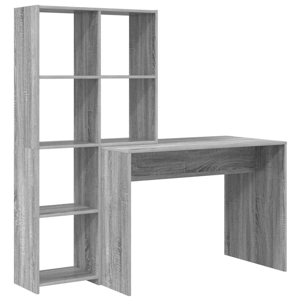Desk Grey Sonoma Engineered Wood 138.5 x 55 x 143 cm