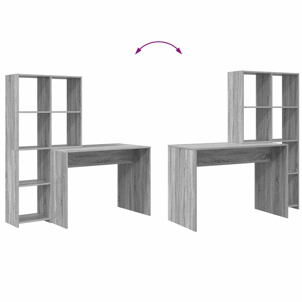 Desk Grey Sonoma Engineered Wood 138.5 x 55 x 143 cm
