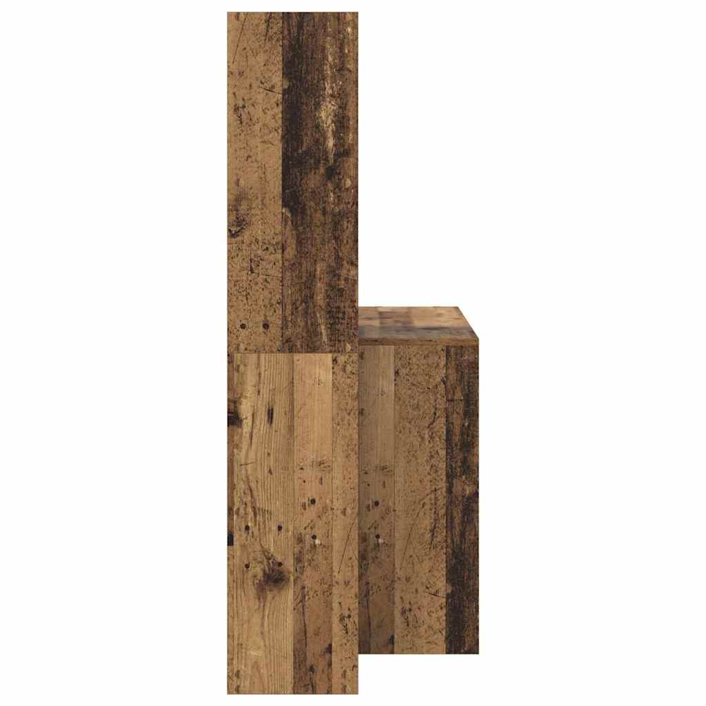 Desk with Shelf Old Wood 138.5 x 55 x 143 cm Engineered Wood