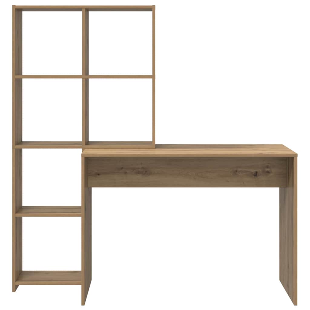 Desk with Shelf Artisan Oak 138.5 x 55 x 143 cm Engineered Wood