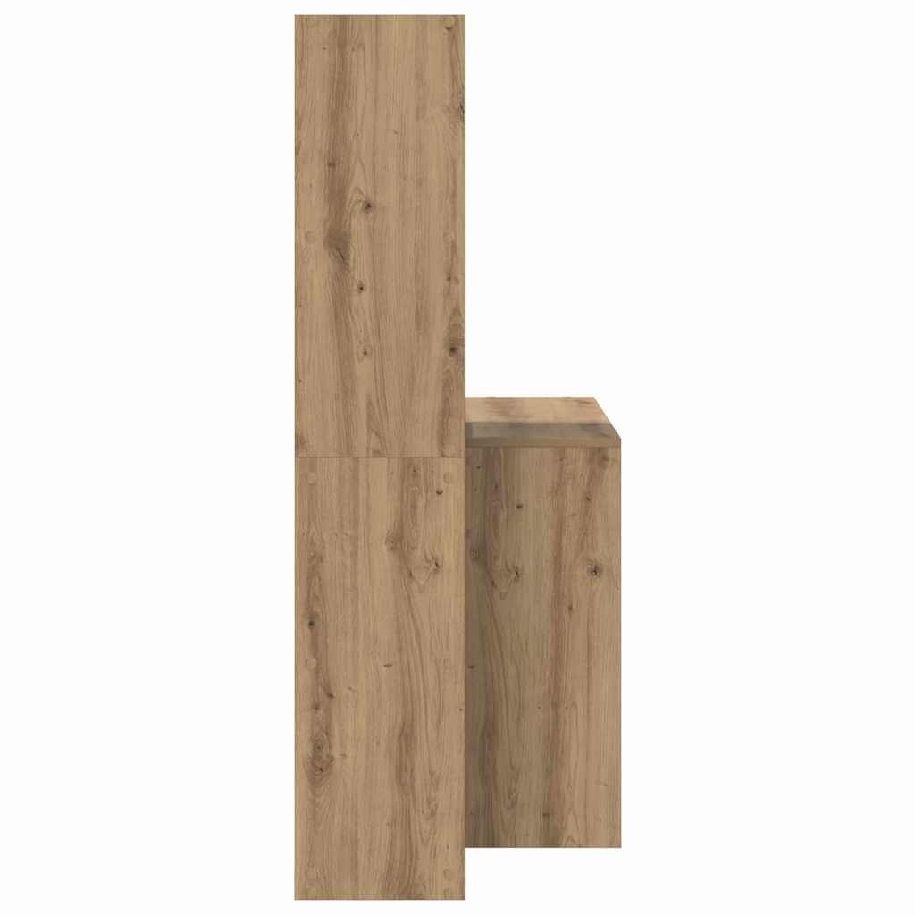 Desk with Shelf Artisan Oak 138.5 x 55 x 143 cm Engineered Wood