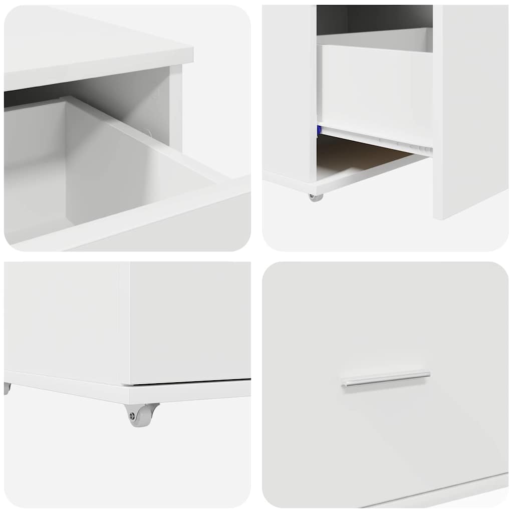 Desk White Engineered Wood 131.5 x 50 x 106.5 cm