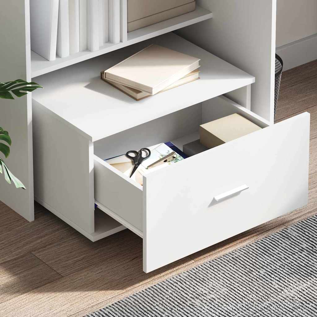 Desk White Engineered Wood 131.5 x 50 x 106.5 cm