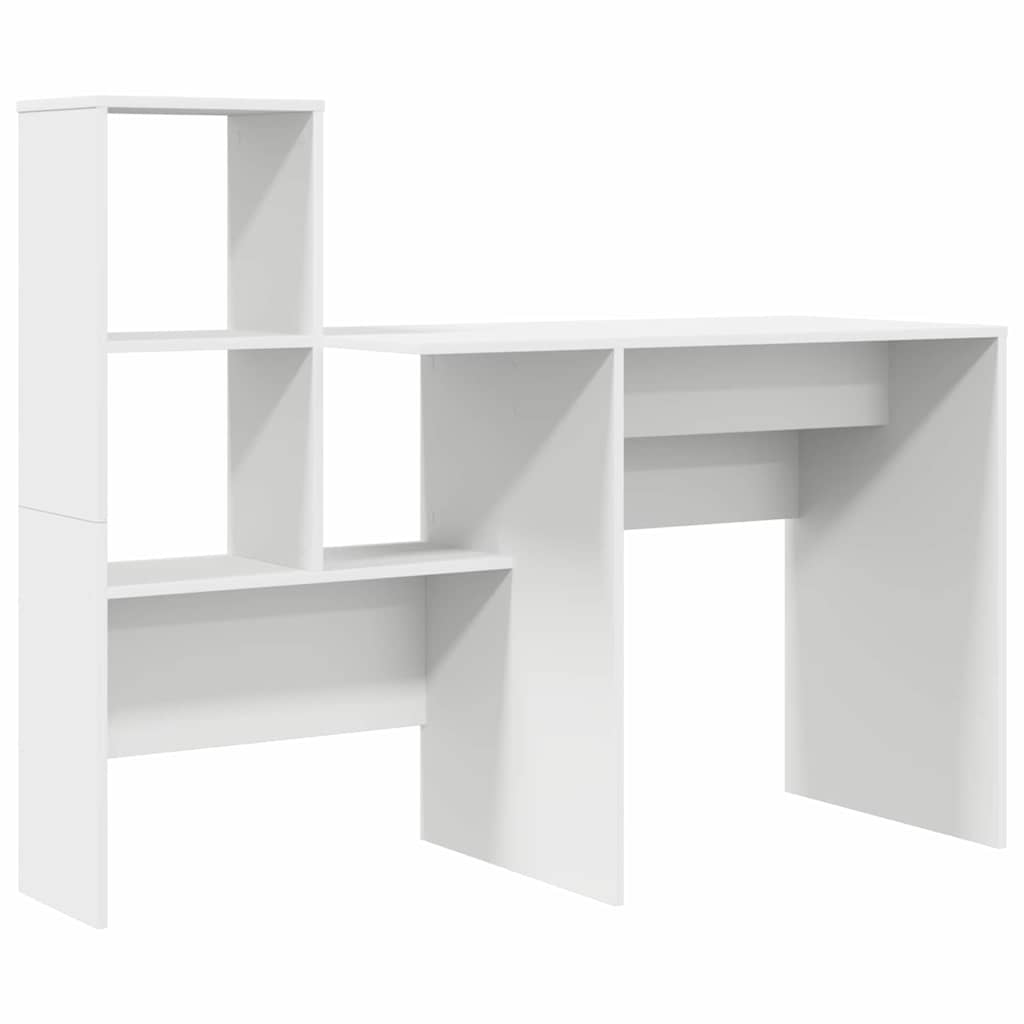 Desk White Engineered Wood 131.5 x 50 x 106.5 cm