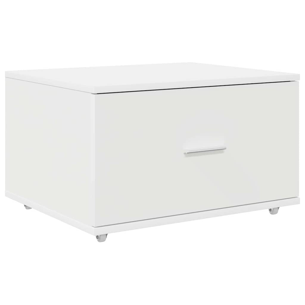Desk White Engineered Wood 131.5 x 50 x 106.5 cm
