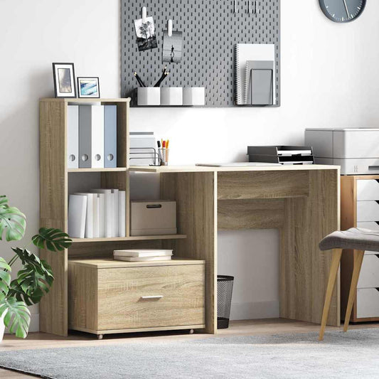 Desk Sonoma Oak 131.5 x 50 x 106.5 cm Engineered Wood