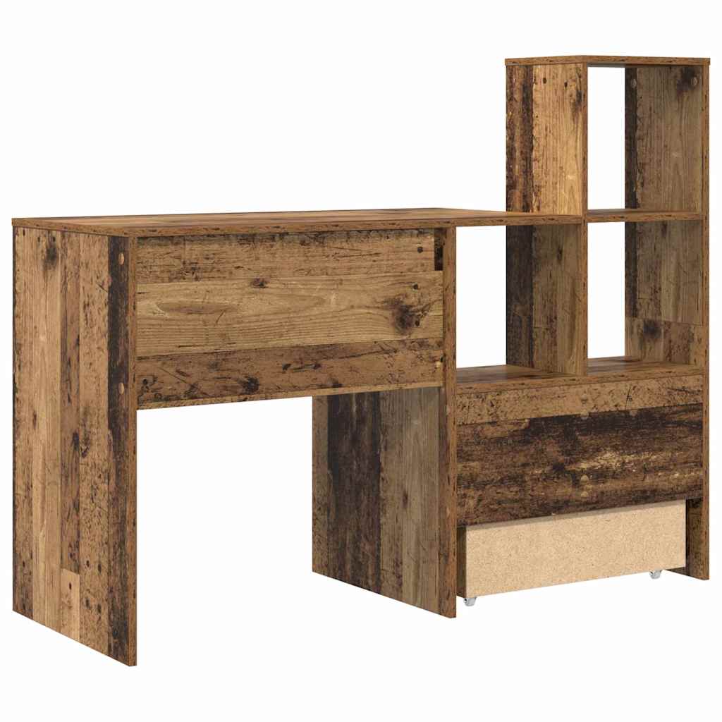 Desk with Drawer Old Wood 131.5 x 50 x 106.5 cm Engineered Wood