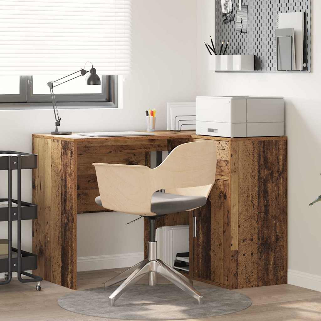 Corner Desk with Drawer Old Wood 102 x 88 x 75 cm