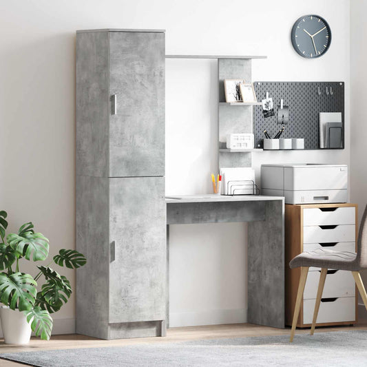 Desk 2 pcs Concrete Grey